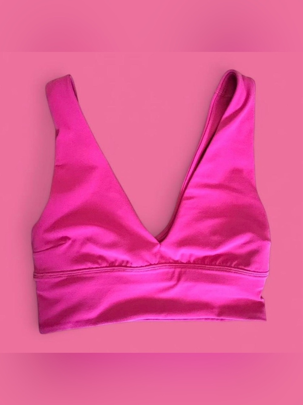 Lululemon Hot Pink Light-Support Plunge Sports Bralette XXS/XS